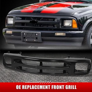 For 94-97 Chevy Blazer S10 Pickup Gloss Black Front Grille w/ Emblem Provision - Picture 1 of 8