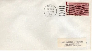 CALIFORNIA TOWN CANCEL, TECATE, CA 1961 FDC11498 - Picture 1 of 1