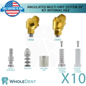 10x Pilar Angulado Sistema Multi Unidad 30° Kit Titanio Implante Dental Int Hex - Imagen 1 de 9