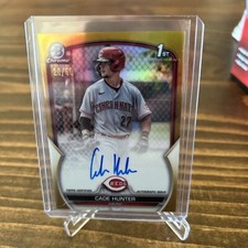 2023 Bowman Chrome CADE HUNTER Yellow Refractor 1st Prospect Auto /50 CINCY Reds