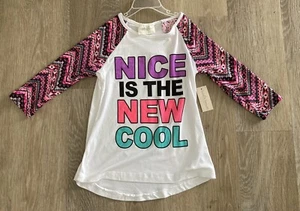 (NWT) Bobbie Brooks Girl’s Size 6/6X Casual Top Say’s “Nice Is The New Cool” - Picture 1 of 6