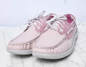 SAS Catalina LTD Lace Up Boat Shoe MOCS Loafers Womens Sz 8 PINK RIBBON - Picture 1 of 9
