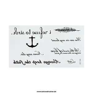 2 x Schriftzüge Tattoo Set - Anker, Feder - Temporary Tattoo - HC144 (2) - Bild 1 von 1
