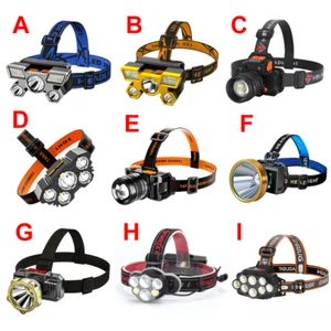 LED Stirnlampe Scheinwerfer Kopflampe USB Wiederaufladbar Wasserdicht + Akku NEU - Picture 1 of 22