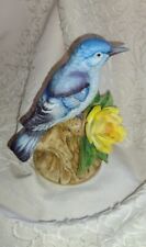 Vintage Mountain Bluebird By Andrea # 8627 By Sadek Figurine With Stump & Flower