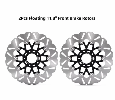 Floating 11.8" Front Brake Rotors for Harley Dyna Street Bob FXDB FXD FXDL 06-17 - Imagem 1 de 4