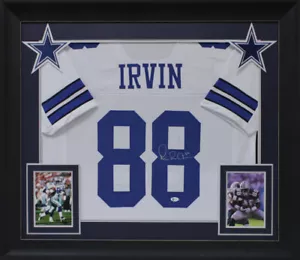 Michael Irvin Authentic Signed White Pro Style Framed Jersey BAS Witnessed - Picture 1 of 3