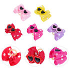Adorable Heart Shaped Dog Hair Clips with Sunglasses - Set of 10