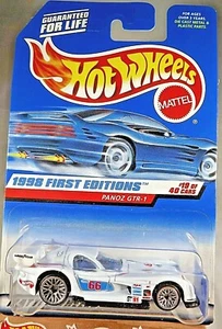 1998 Hot Wheels #657 First Editions 19/40 PANOZ GTR-1 White w/Lace Spoke China - Picture 1 of 5