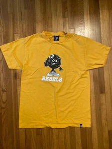 VINTAGE Rebel 8 Shirt Mens Medium Yellow Shirt 8ball Streetwear - Picture 1 of 6