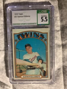 1972 Topps - #51 Harmon Killebrew Minnesota Twins Graded CSG 5.5