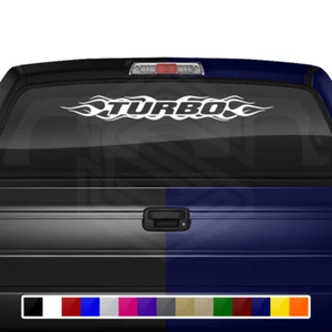 #100 TURBO Calcomanía Adhesiva Parabrisas Ventana Vinilo Banner Llama Camión SUV JDM - Imagen 1 de 7