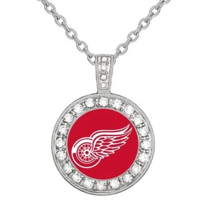 Detroit Red Wings Womens 925 Sterling Silver Necklace With Hockey Pendant D18 - Image 1 of 4