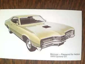 Vintage 1970 Mercury Cyclone GT Car Dealer Promo Postcard Van Curler Motor - Picture 1 of 3