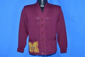 vtg 40s LYN DEL SPORTSWEAR LETTERMAN CARDIGAN WOOL AIB TYPING AWARD SWEATER S - Picture 1 of 5