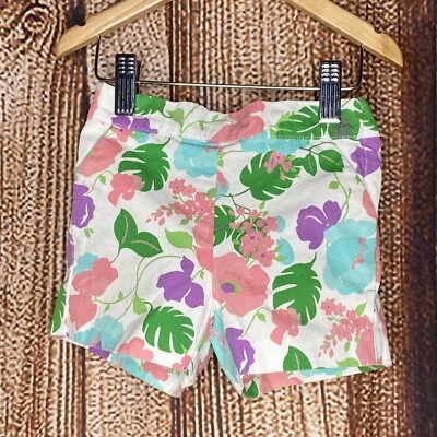 Janie and Jack Girls Lined Shorts Adjustable Waist Floral Size 3 EUC - Image 1 of 4