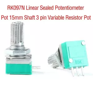 RK097N Linear Sealed Potentiometer Pot 15mm Shaft 3 pin Variable Resistor Pot - Picture 1 of 4