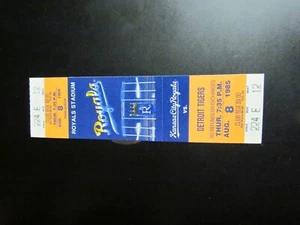 August 8, 1985 Kansas City Royals vs Detroit Tigers Ticket - Picture 1 of 3