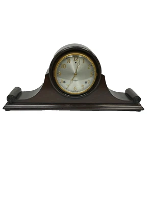 Antique 8 Day Gilbert Bim Bam Tambour Clock Mantel Model 1807 Works - Image 1 of 4