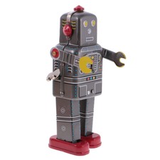 Cool Wind Up Walking Robot MS439 Clockwork Tin Toy with Key Collectible Gift