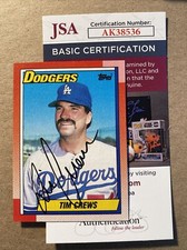 1990 Topps Tim Crews #551 AUTOGRAPHED Card - JSA - Los Angeles Dodgers