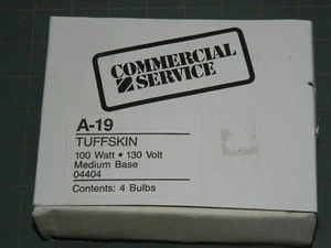 4er Pack Tuffskin 100W Rough Service Commercial A19 Leuchtmittel bruchsicher - Bild 1 von 4