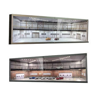 Diorama 1/64 Auto Garage Showroom Modell LED Beleuchtung Szene Vitrinenmodell Geschenk - Bild 1 von 21