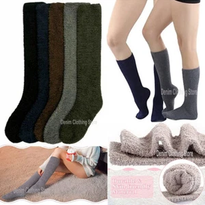 3 -12 Women Plush Pastel Winter Socks Long Knee High Cozy Fuzzy 9-11 Slipper Lot - Picture 1 of 5