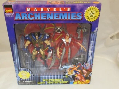 Marvel's ARCHENEMIES Wolverine & Lady Deathstrike 1997 con prendedor de coleccionista - ¡Sin usar, en caja! Foto 1 de 4