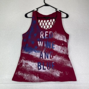 Rock & Republic Red Wine & Blue Tank Top Womens XL America Patriotic - Picture 1 of 10