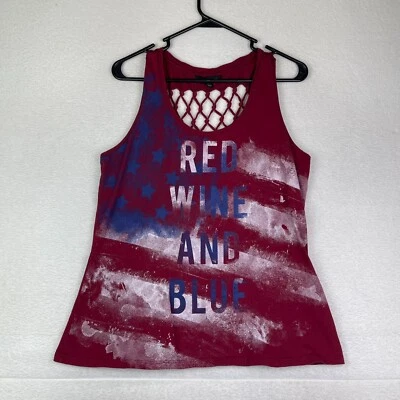 Rock & Republic Red Wine & Blue Tank Top Womens XL America Patriotic - Image 1 of 4