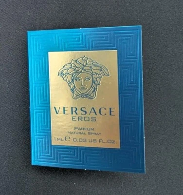 Nuevo spray de perfume VERSACE Eros para hombres, frasco de muestra - 0,03 oz/1 ml Foto 1 de 3