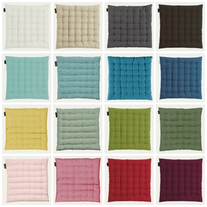 Linum Pepper Sitzkissen Stuhlkissen gesteppt 40x40x3 Kissen Terrasse cushion