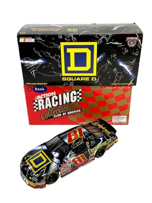 1998 Кенни Уоллес #81, Ford Taurus Square D, 1:24 NASCAR автомобиля банка 1 из 2000 MIB - Изображение 1 из 4