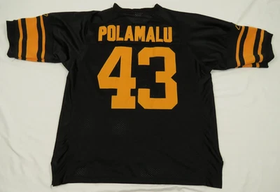 Camiseta deportiva Troy Polamalu Pittsburgh Steelers Reebok On Field auténtica #43 retro Foto 1 de 4