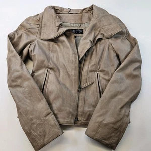 Effetto d'Italia Italian Softbrown Leather Jacket Light Brown M Men NWT - Picture 1 of 15