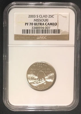 2003-S   CLAD PROOF MISSOURI  25c  NGC PF70 ULTRA Cameo - Image 1 of 2