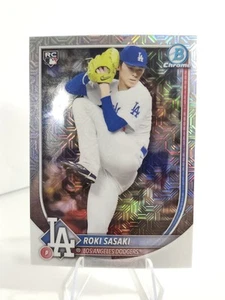 2025 Bowman Roki Sasaki Rookie Chrome Mojo Refractor (RC) Los Angeles Dodgers - Bild 1 von 2