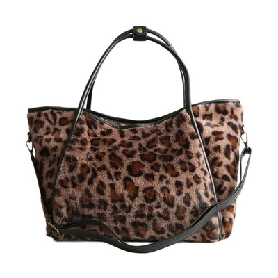 TIGERSTARS OVERSIZED LEOPARD PATTERN FURRY SHOULDER BAG - Image 1 of 4