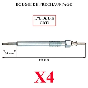 4 Bougie de Préchauffage pour Astra Corsa Meriva Zafira 1.7 CDTI = GN104 - Imagen 1 de 5