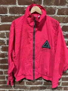 Vintage OP Ocean Pacific Neon Pink Full Zip Windbreaker 90’s XL - Picture 1 of 7