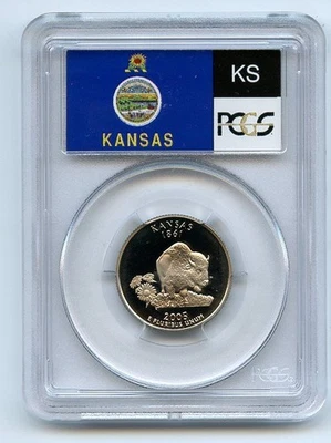 2005 S 25C Clad Kansas Quarter PCGS PR69DCAM - Image 1 of 2