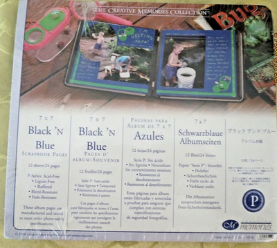 Creative Memories 7X7 Negro 'N Azul (12/paquete) Azul Oscuro con Negro - NUEVO Foto 1 de 2