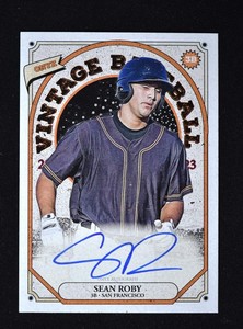 2023 Onyx Vintage Baseball Auto Blue Ink #VA-SR Sean Roby /400 - San Francisco