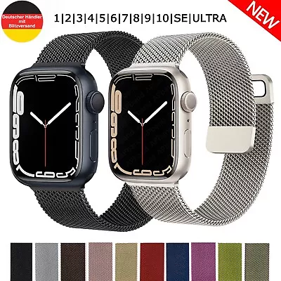 Magnet Armband Milanaise für Apple Watch 1-6 7 8 9 10 SE ULTRA Edelstahl iWatch - Bild 1 von 4