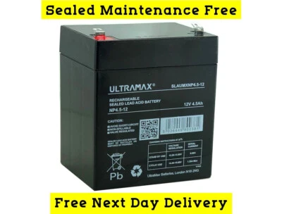 Ultramax 12V 4.5AH (Replace 4AH, 5AH) AGM/GEL Deep Cycle Rechargeable Battery - Image 1 of 4