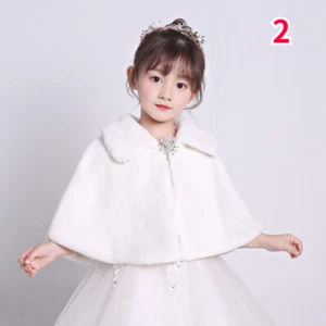 Girl Kids Bolero Cape Coat Faux Fur Shrug Cardigan Warm Outerwear Tippet Winter - Picture 1 of 9