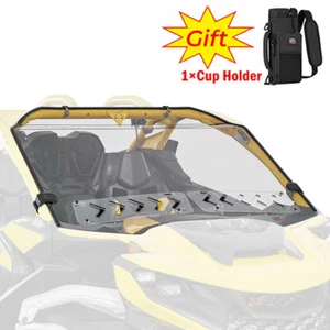 KEMIMOTO UTV Vented Windshield Front Windscreen PC for Can Am Maverick R 2024+ - Picture 1 of 12
