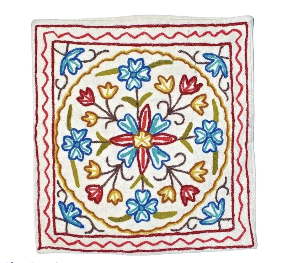 1 piece KASHMIRI ALL HAND EMBROIDERED DECORATIVE CUSHION COVERS - Image 1 of 3