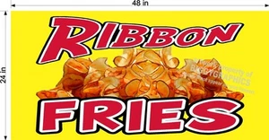 2' X 4' VINYL BANNER RIBBON FRIES FRIED POTATOES - Bild 1 von 3